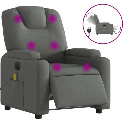 Maison Exclusive - Sillón reclinable de masaje eléctrico tela gri