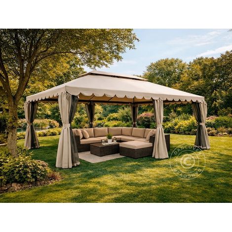 Gazebo Osiris 3x6 m, Dark beige - Dancover