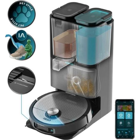 Cecotec Robot Aspirador y Friegasuelos con Base Autovaciado y App Conga 20090 ProAI InfinitySoap Cut&SPA Essential. 8000Pa (1/5)