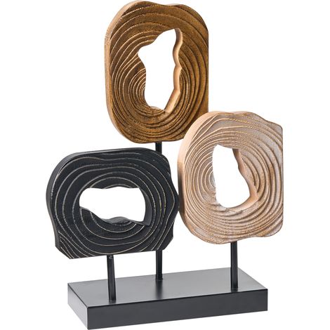 Figurita decorativa moderna base de hierro madera de abeto forma irregular accesorio artesanal multicolor Fairmont