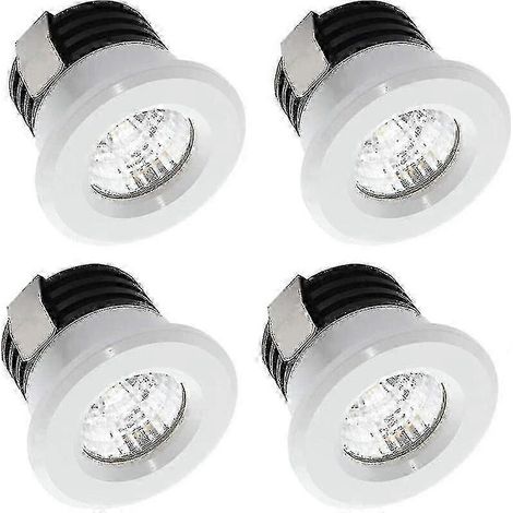 Ensemble de 4 mini spots LED encastrés 3 W blanc chaud mini spot LED pour vitrine éclairage de plaque d'immatriculation inclus (Walkbee AB). (1/4)