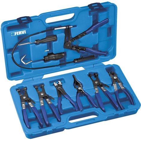 Serie 9 pinze per fascette manicotti auto Fervi 0603
