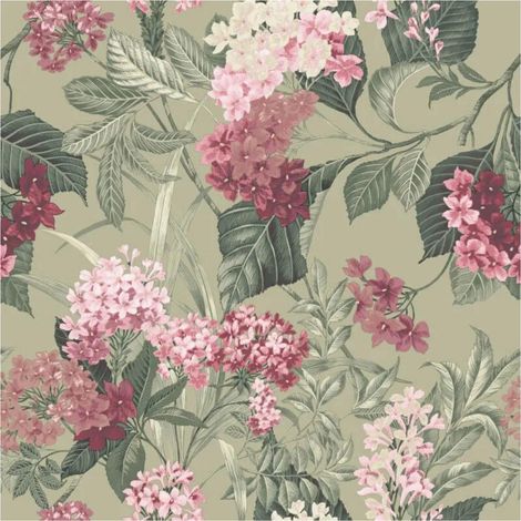 Sage Wallpaper Floral Bloom Paste the Paper 10m x 53cm Roll Belgravia Decor