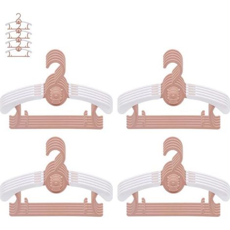 Cintres Empilables Antidérapants pour Enfants - Marron et Blanc (1/5)
