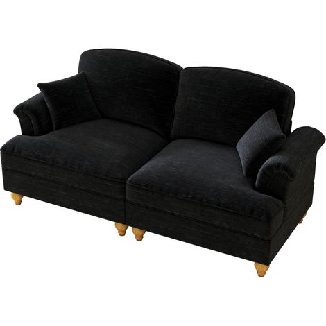 Canapé Cloud Sofa style médiéval-modern Chenille Noir 194.00x83.50x93.00 ZIPSOFA (1/5)