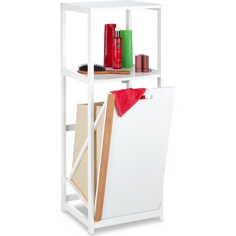 Estante de baño con cesto para ropa