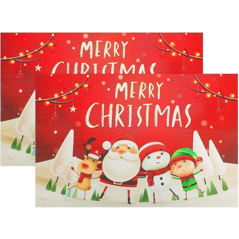 Set de table décoratif sur le thème de Noël, rouge, 45 x 30 cm, pour restaurants. Lot de 2. (1/5)
