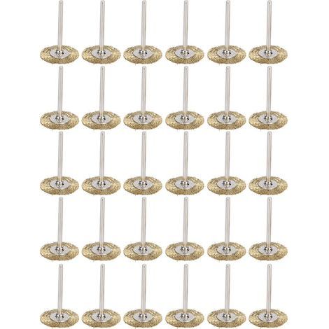 Mini roue à brosse plate, 30 pièces, sculpture sur bois, rouille, Corrosion, élimination de la peinture, outils de polissage, fil de laiton (1/5)