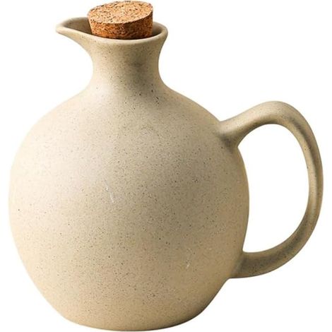 Bouteille de sauce soja en céramique avec couvercle, petit pot à huile et vinaigre, pot à condiments liquides en céramique (style B) (1/5)