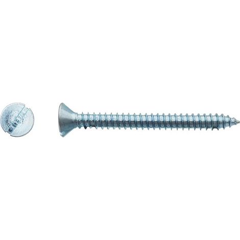 1000 Vis à Tôle Tête Fraisée Fendue 3.5 x 12.7 mm - DIN 7972 - Zingué blanc - D-Work
