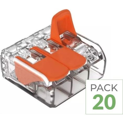 Pack de  20 - Borne de raccordement à levier 3 entrées - SILUMEN (1/2)