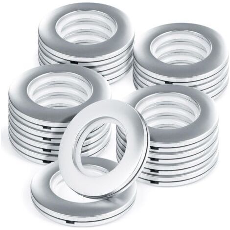 BUNTHAUS Anneaux Œillets Plastique Rigide 16 Pièces - Diamètre Intérieur 40 mm avec Clips Intégrés pour Rideaux de Douche/Fenêtre/Salle de Bain, Installation Rapide sans Perçage (1/5)