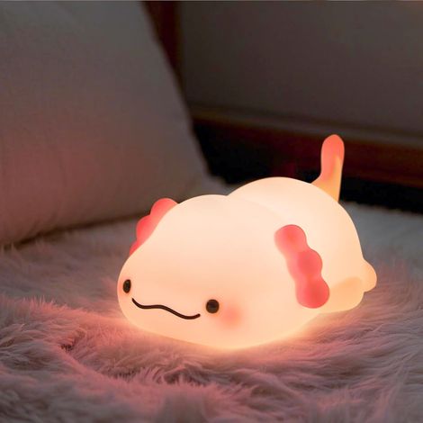 Lampada notturna a forma di axolotl, graziosa lampada touch in silicone con timer, luce notturna a LED ricaricabile, regalo per bambine e bambini, decorazione per la cameretta (dinosauri)