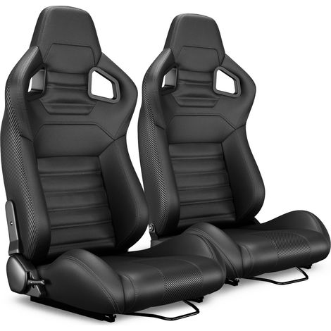 Sedili da corsa reclinabili universali in PVC nero con regolazione avanti e indietro