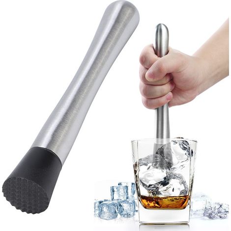 Pilon à glace en acier inoxydable, bâtonnet mélangeur pour aliments et vins, pilon et marteau pour bar à domicile (1/5)