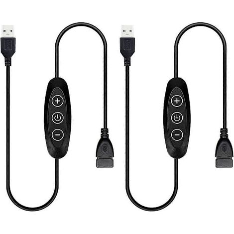 Variateur LED USB 5 V, 10 niveaux de variation, connecteurs femelle-mâle, lot de 2. Variateur USB pour LED 5 V. (1/5)