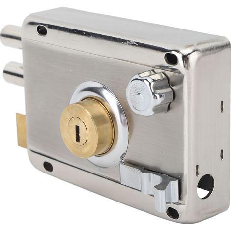 Ensemble de serrures à jante en acier inoxydable, Type Vintage, universel, pour porte de maison, sécurité, cylindre à clé verticale, pêne dormant (1/5)