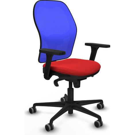 Sedia da ufficio piqueras y crespo Jorquera blu rete pelle