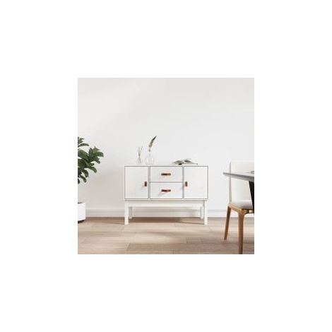 Buffet Blanc 110x40x78 Bois massif de pin (1/5)
