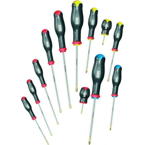 USAG 324 SH12 SERIE DI 12 GIRAVITI PER VITI A INTAGLIO E CROCE PHILLIPS POZIDRIV