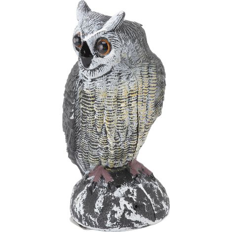 Hibou solaire aux yeux lumineux et au hululement réaliste, répulsif à oiseaux étanche et résistant au soleil pour la décoration de la maison, du jardin, de la terrasse et de la clôture. (1/5)
