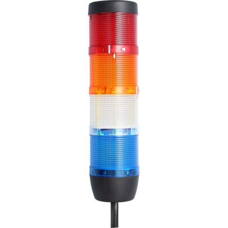 STEX24 Signalsäule blau-weiß-gelb-rot, 70mm, 24V AC/DC, LED-Dauerlicht Kabel 10,0 Meter, SS70-OB4/24 133 Anschlusstechnik: Anschlusskabel - 1 Stück (1/2)