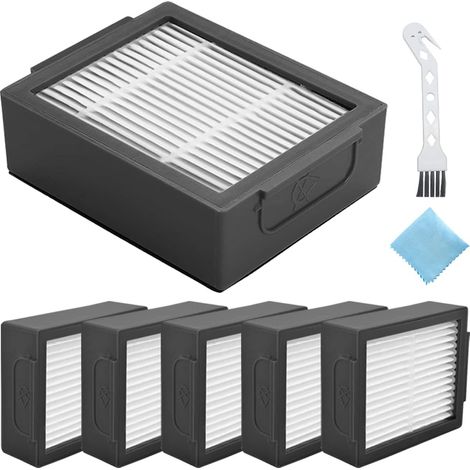 Filtres pour iRobot Roomba i1 i1152 i3 + i4+ i6 i7+ i8 e5 e6 Combo i5 J5 (Non pour Combo J7+ J9+) i & e Series Robot aspirateur, accessoires avec brosse de nettoyage, chiffon de nettoyage (1/5)