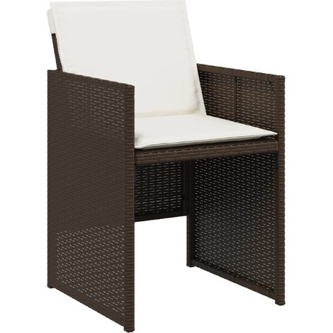 vidaXL Sedie da Giardino con Cuscini 4 pz Marroni in Polyrattan (1/5)