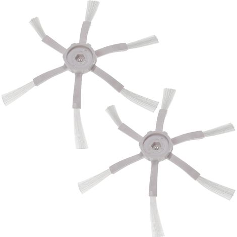 vhbw 2x spazzola laterale compatibile con Roborock S5 Max, E4, Q7, S4, S5, S50, S51, S55, S6, S6 MaxV robot aspirapolvere - Set spazzole, bianco