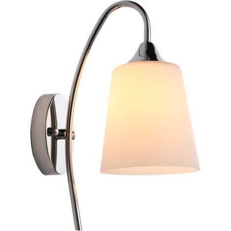 Decorative wall light for bedroom, single glass head, glass lampshade (bulb not included) (1/5)