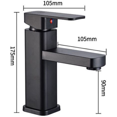 NALOOKAMIC Robinet de lavabo de salle de bain, mélangeur d'eau froide et chaude, robinets de lavabo de salle de bain, robinets de salle de bain (1/4)
