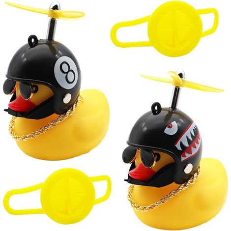 Niedliches 2-teiliges Enten-Fahrradhupen-Set mit Helm und Propeller – Quietschende Ente – Für Kinder – Fahrraddekoration aus Gummi – Geschenk für Weihnachten und Geburtstag (1/5)
