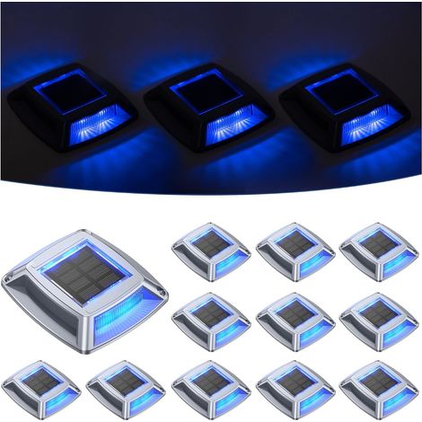 Éclairage pour Chemins Spot Solaire Exterieur Puissant IP68 Étanche Eclairage Escalier Exterieur Bleu Balise Solaire Exterieur Jardin 24LM pour Terrasse, Chemin, Piscine et Parc (6) (1/5)