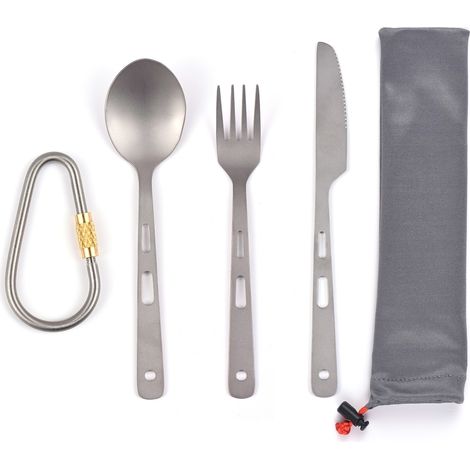 Ti ensemble de couverts cuillère fourchette couteau vaisselle pour la maison voyage Camping en plein air (1/5)