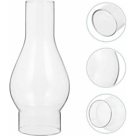 – Abat-jour en verre résistant aux hautes températures – Pour lampes à huile – Dimensions 3,5 x 5,4 x 7,6 cm – Installation facile (1/5)