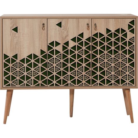 Commode 3 portes en bois clair Kiza 121 (1/4)