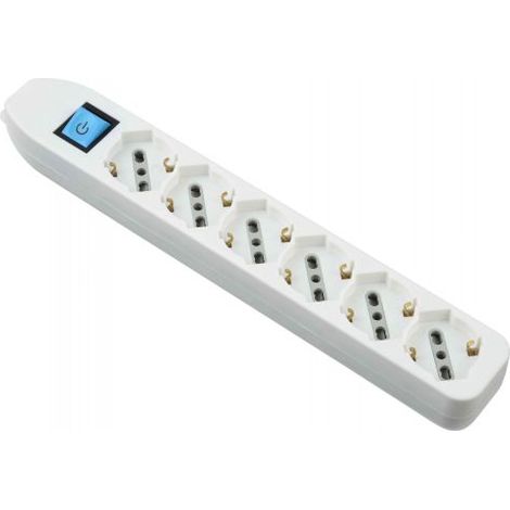 Electraline 82071 Multipresa 6 Posti P40 Senza Cavo, Bianco