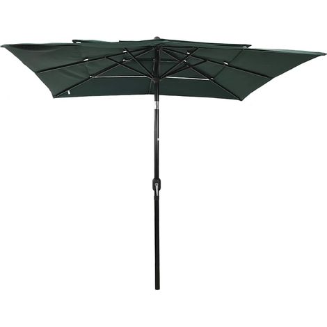 Maison Exclusive - Sonnenschirm mit Aluminium-Mast 3-lagig Grün 2 (1/5)
