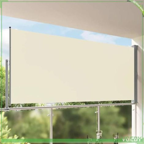 Auvent latéral rétractable de patio - FAFEICY - 45194 - Écran beige (blanc cassé) - 160 x 300 cm - Manuel, anti-UV (1/5)