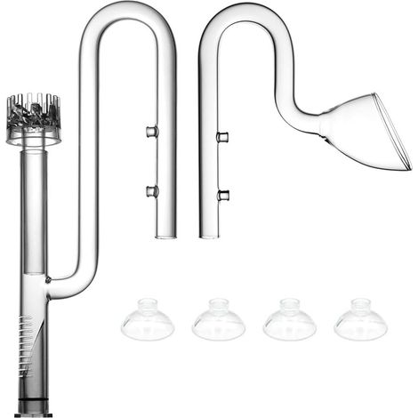 17mm Tube en Verre à Lis avec Skimmer, Inflow et Outflow, Compatible 16/22mm (5/8" i.d.) Tuyau Filtre pour Aquarium Végétal (1/5)