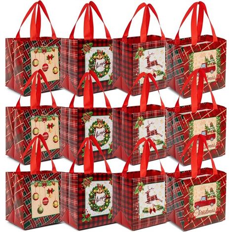 Lot de 12 sacs à friandises pour enfants, pochettes cadeaux pour anniversaire, Halloween et fêtes, 4 motifs différents, pour petits jouets et bonbons (1/5)