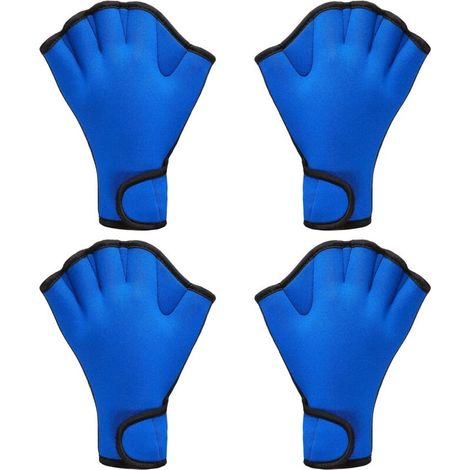 Pairs Aqua Fit Swimming Gloves Swim Training Gloves Webbed Fitness Neoprene Gloves Water Resistance Training Gloves for Swimming and Diving with Wrist Strap