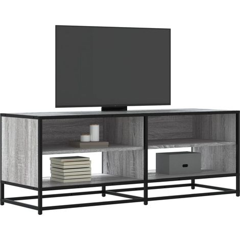 TV-Schrank Grau Sonoma 120,5x40x46 cm Holzwerkstoff und Metall