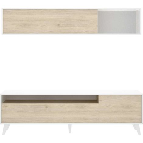 Conjunto de muebles de salón Canena en Blanco/ Natural. (1/4)
