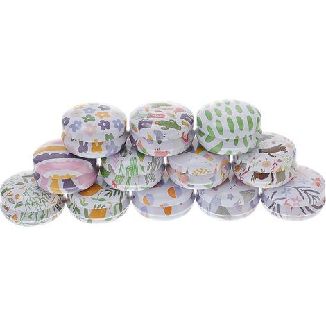Lot de 12 mini boîtes de rangement en fer-blanc, piluliers, contenants portables pour maquillage et autres petits objets, série dessin animé (1/3)