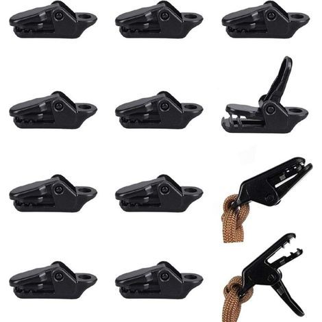 Kunststoff-Planenclips – 50 Zeltclips für Campingzelte, Schwarz (1/5)