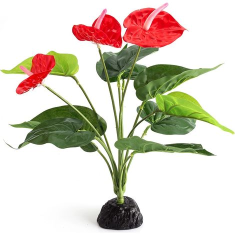Ottima pianta artificiale per acquario o terrario: anthurium.