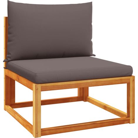 Canapé de jardin,Canapé d'extérieur,Sofa de jardin sans accoudoirs avec coussins en bois d'acacia et rotin CFW193950 (1/5)