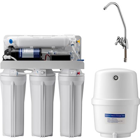 Naturewater 5 Stufen Umkehrosmose 180 L/Tag mit Druckerhöhungspumpe und manuellem Ventil, RO Omsoseanlage für sauberes Trinkwasser (1/5)