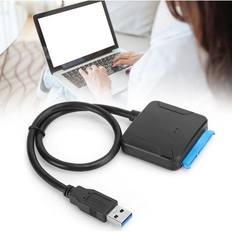 Adaptateur SATA vers USB 3.0 - DUOKON - Câble 2,5/3,5 pouces - Plug and Play - Compatible USB 2.0 - 5 Gbps (1/4)
